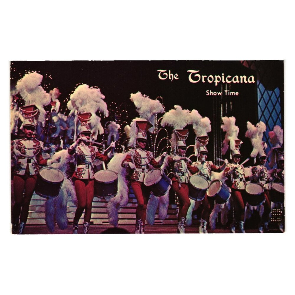 Hotel Tropicana Show Time Vintage Postcard  Drum Corp Las Vegas Nevada Vacation